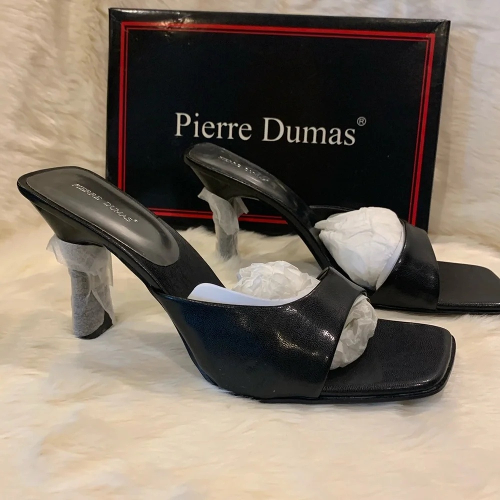 Pierre Dumas high heel black slide, NEW sz 10